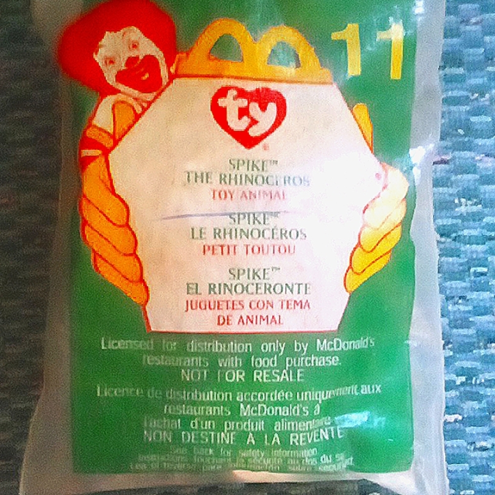 2000 Ty beanie baby Spike the rhinoceros McDonald's toy